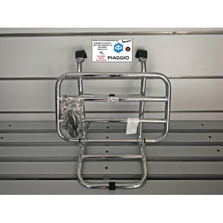 Portapacchi anteriore cromato Vespa PX-PE-T5-LML Star -Vespa 50 Special completo gambe corte assy Fa italia A9163
