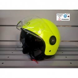 Casco giallo fluo al helmets demi-jet 101-bis doppia visiera