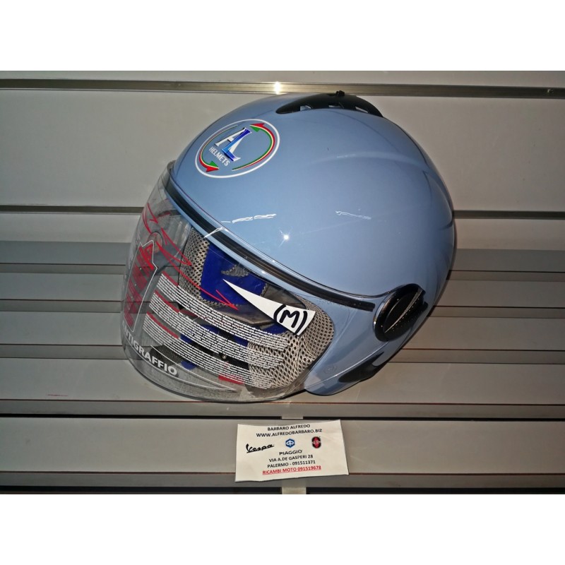 Casco bambino demi-jet 106 con visiera elicotterista e adesivi Al Helmets 106 kids