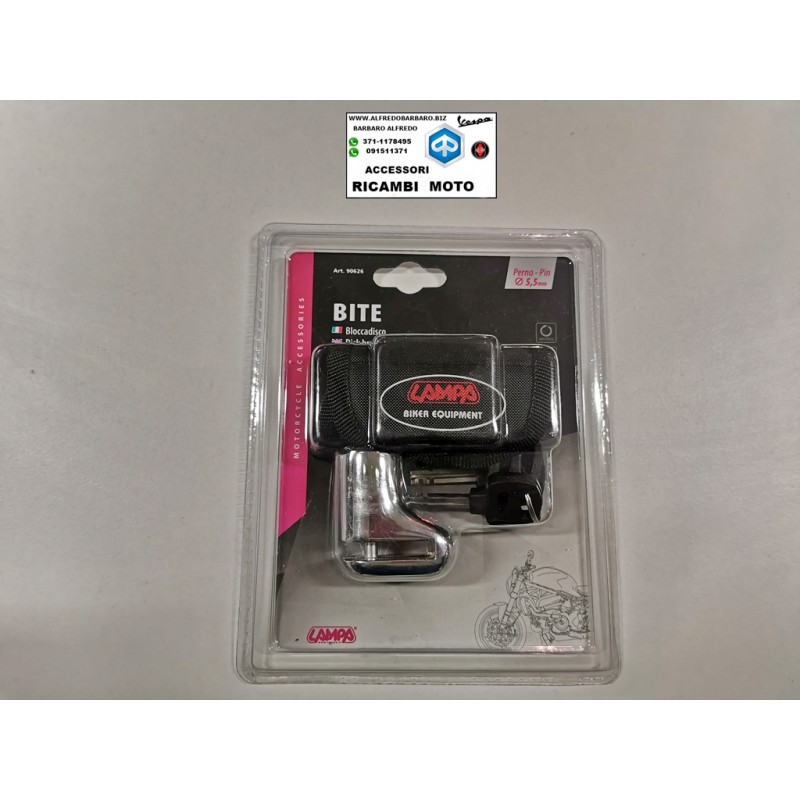 Bloccadisco universale per moto scooter e maxi scooter Perno 5,5 mm lampa 90626