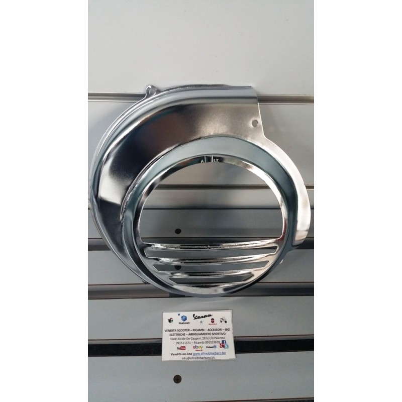 Copriventola cromata vespa px 125-150-200-freno a disco pxe arc. 125-150-200-cosa codice 5094-c