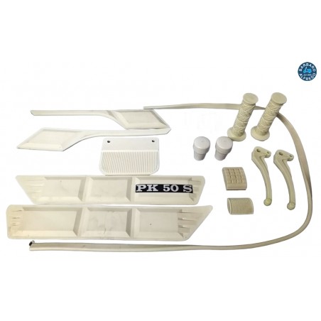 kit vespa Pk-s piedini cavalletto manopole leve strisce laterali paracolpi copripedale freno e avv.profilo scudo riete