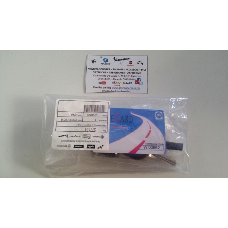 Gruppo cilindretti con chiavi codice originale piaggio vespa gt 125-200 gts primavera  vespa spint 577454