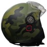 Casco demi-jet 101 camouflage mimetico verde al Helmets con difetti