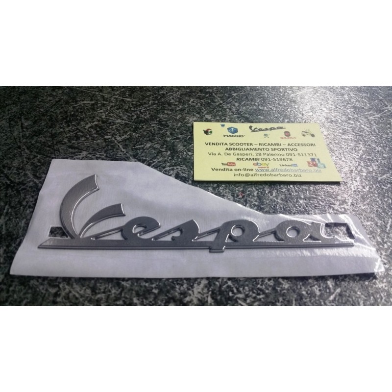 Targhetta adesiva resinata cromata Vespa GTS 125-250-300 touring 300 LX 2T-4T PX 125-150 codice 10471