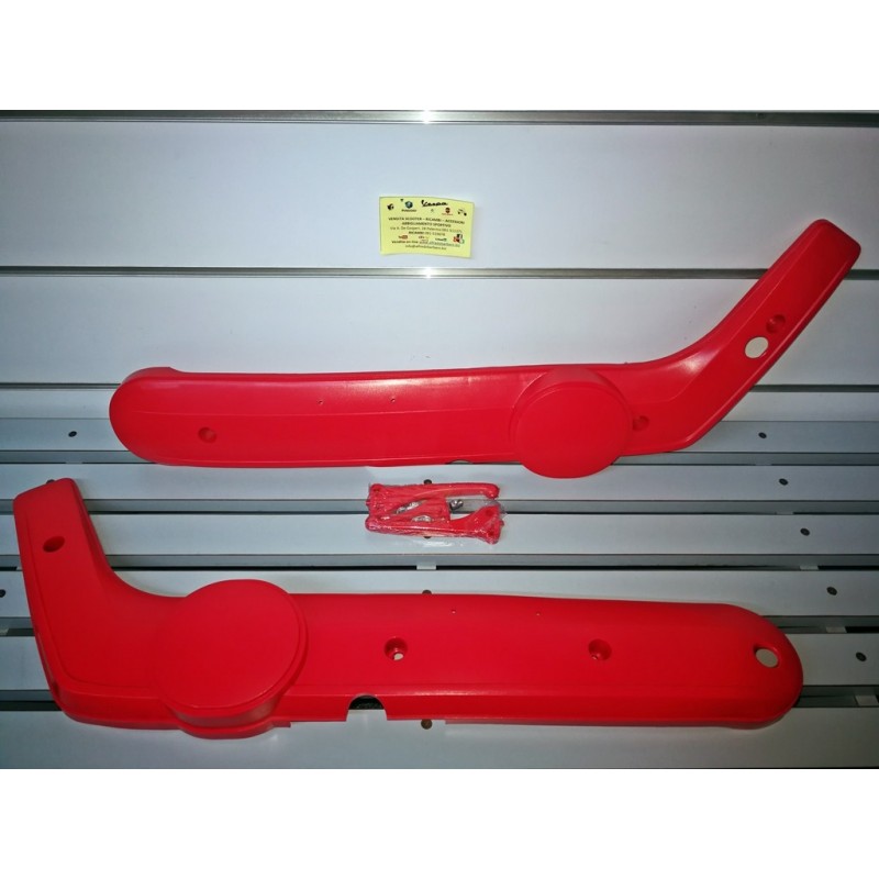 Coppia Fiancatine monomarcia ciao px rosso 8028-29R + kit leve+alzavalvola+molle+barilotto 5895-n