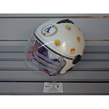 Casco bambino demi-jet 106 con visiera elicotterista e adesivi Al Helmets 106 kids