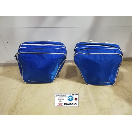 Coppia borse laterali posteriori bicicletta bianchi