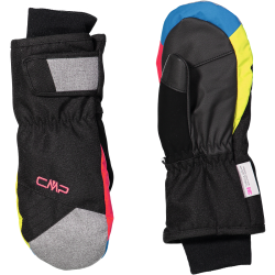Guanti manopole da sci multicolor in softshell imbottiti da bambini cmp