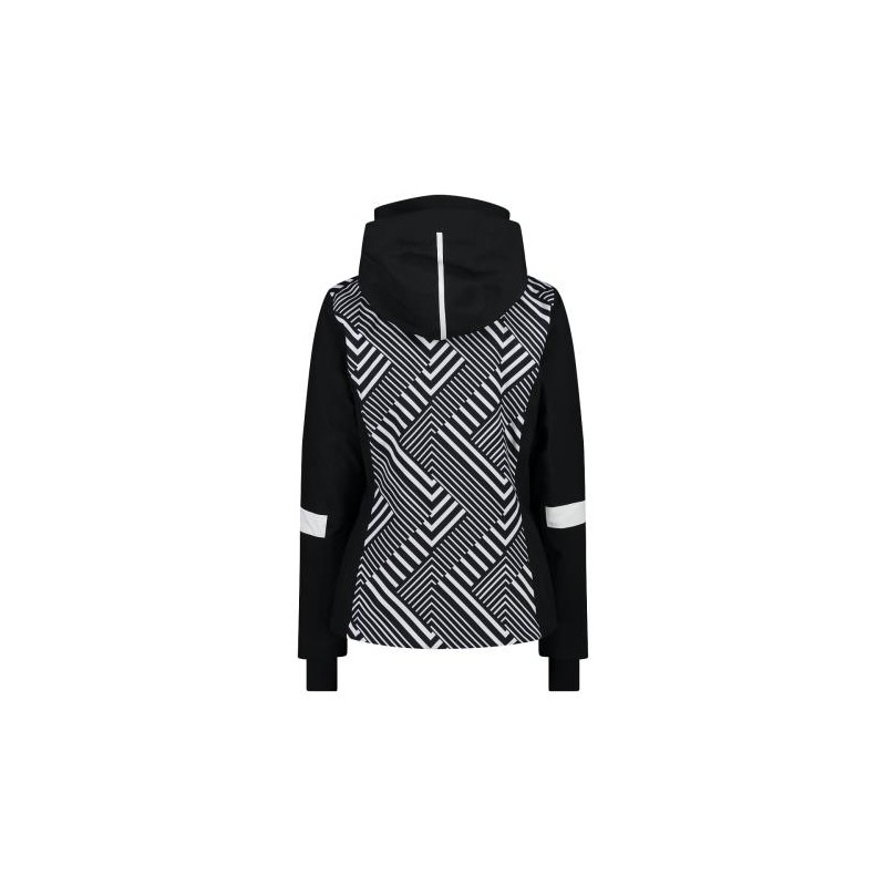 Giacca da sci da donna in tessuto stretch con stampa geometrica cmp