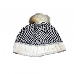 Berretto donna a maglia bicolore ast