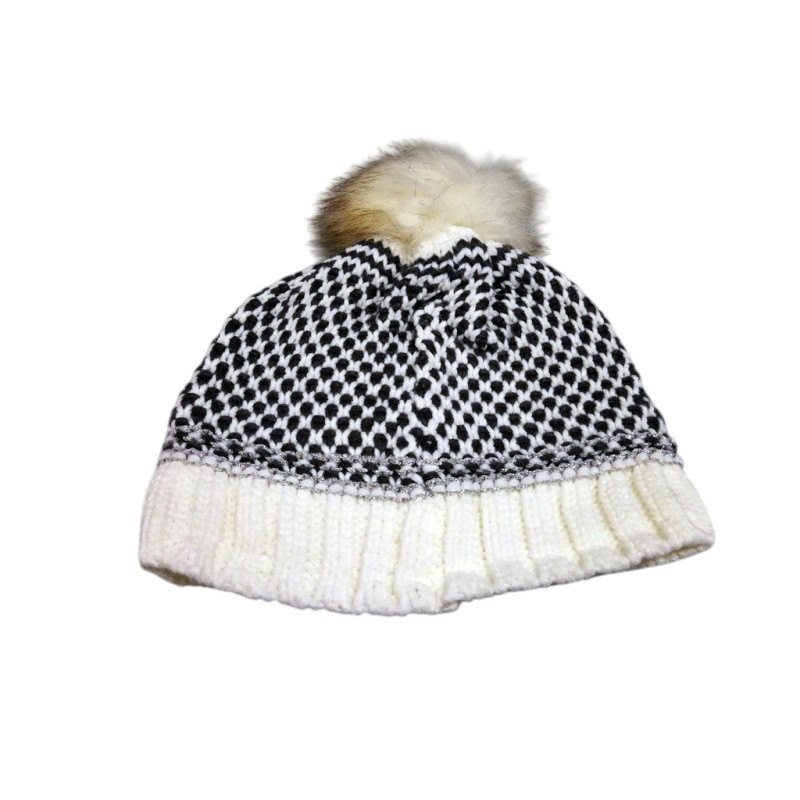 Berretto donna a maglia bicolore ast