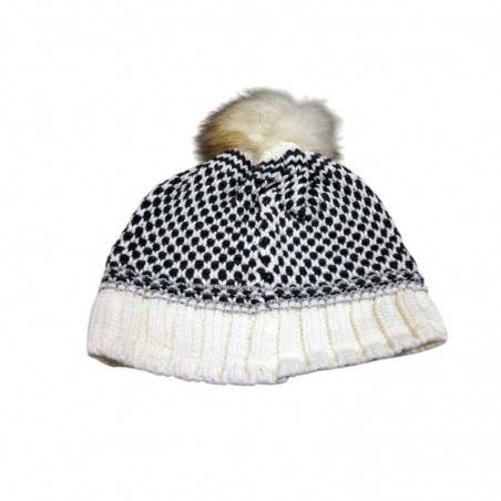 Berretto donna a maglia bicolore ast